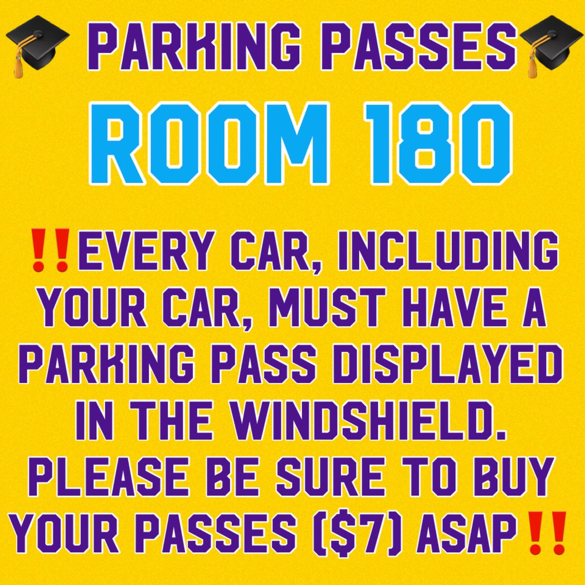 sphs_class_2019's tweet photo. SENIORS... congrats on your last day of school! Now buy your parking passes to graduation! 🎓💜💛🎓 https://t.co/GWTKuFFUsO