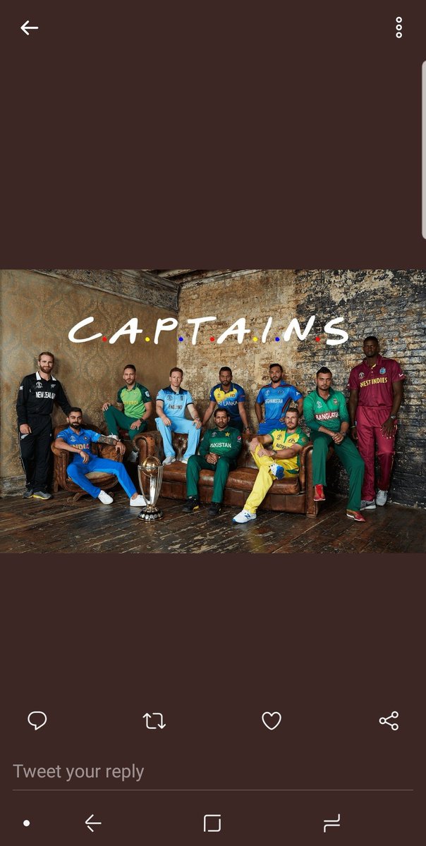 MustiMachine's tweet photo. #CWC19Captain This will probably be the closest world cup we will ever see! All 10 teams have a chance! The Captains are ready are u??? #cwc19 #CWC2019 #CricketWorldCup2019 #CricketWorldCup #Captains https://t.co/oTUioxKejy
