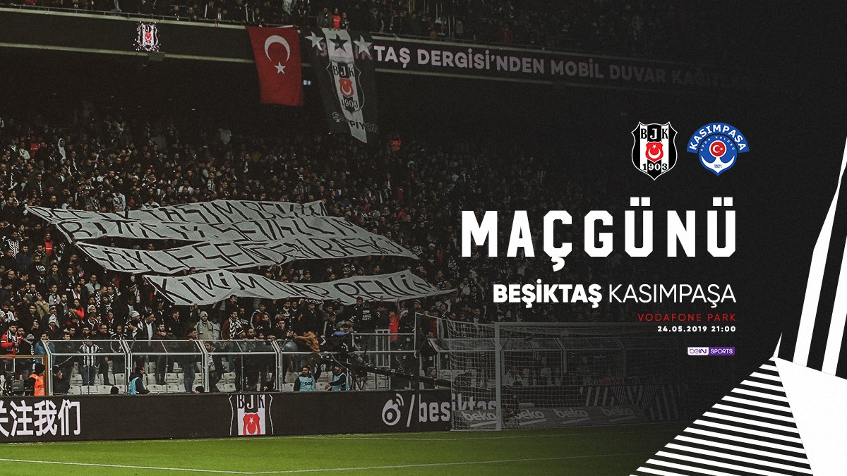 Besiktas's tweet photo. 📣 Bugün #BeşiktaşınMaçıVar!
🏆 Spor Toto Süper Lig 34. Hafta
⚽ Beşiktaş 🆚 Kasımpaşa
📍 Vodafone Park
🗓 24.05.2019
⏰ 21.00
📺 beINSPORTS
🦅 #Beşiktaş https://t.co/gdDjLD5jDA