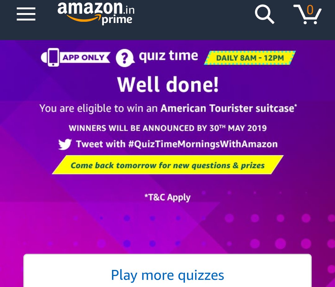 dharmareddyn's tweet image. #QuizTimeMorningsWithAmazon
