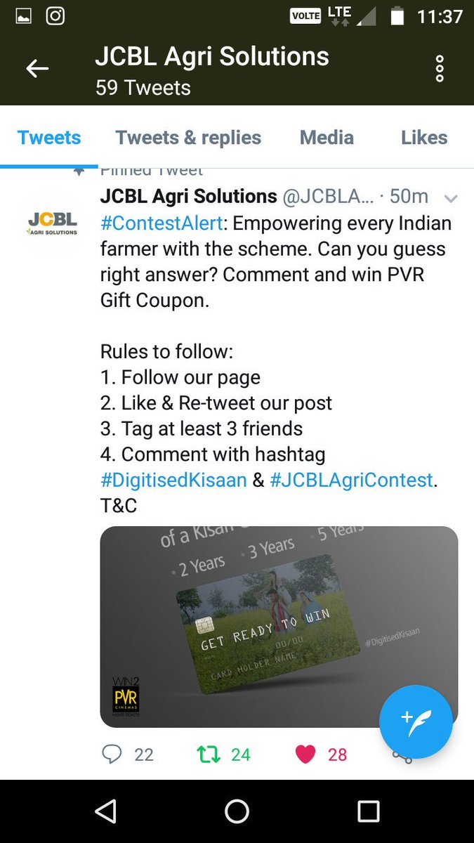 Vrushti_11's tweet photo. @JCBLAgriSoln 5 years validity
#DigitisedKisaan #JCBLAgriContest
@JCBLAgriSoln
Join&win PVR 🎁 coupon
🎀@Star_roseR
@chilled_Sup
❤️@Queen_Kitten7
@kapil_vinayak_
🎀@avii4ever
@karan875
❤️@InvisibleIndra
@emNishant
🎀@Monu_17
@rv_ravi
❤️@Meet_sd45
@Sagar2612
🎀@Vaibhav17m
@ranchikuldeep https://t.co/7kxFNd8pP0