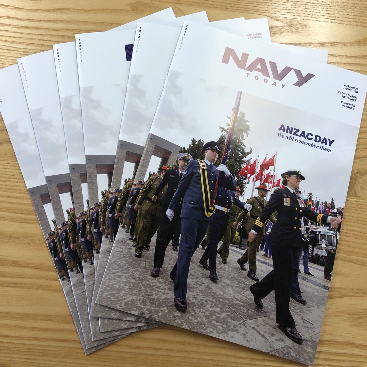 NZNavy's tweet photo. READ || Hot off the press, here’s this month’s Navy Today. Read about HMNZ Ships Otago and Wellington sharing fisheries patrols, check out Aotearoa's launch in Korea, our best selection of Anzac Day images and more!

MORE: https://t.co/uRU7XV5F3A

#NZNavy https://t.co/PGyFu19Yh4