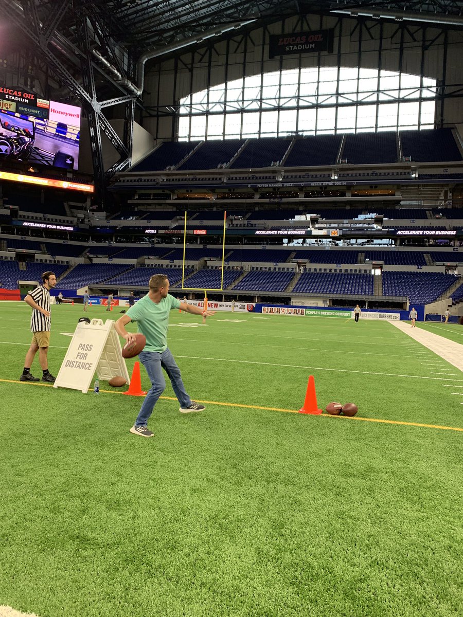 nlord53's tweet photo. I’m just out here trying to take Andrew Luck’s job. 😂 #ScanSourcePartnerSummit @Colts @LucasOilStadium @ScanSource https://t.co/OE1gbYzUCi