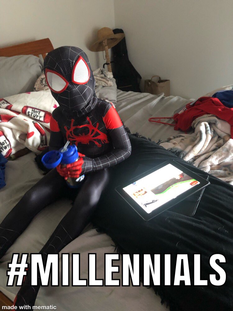 PartyMarty53's tweet photo. #Millennials #spiderman #milesmorales #IntoTheSpiderVerse https://t.co/jctieuwctm