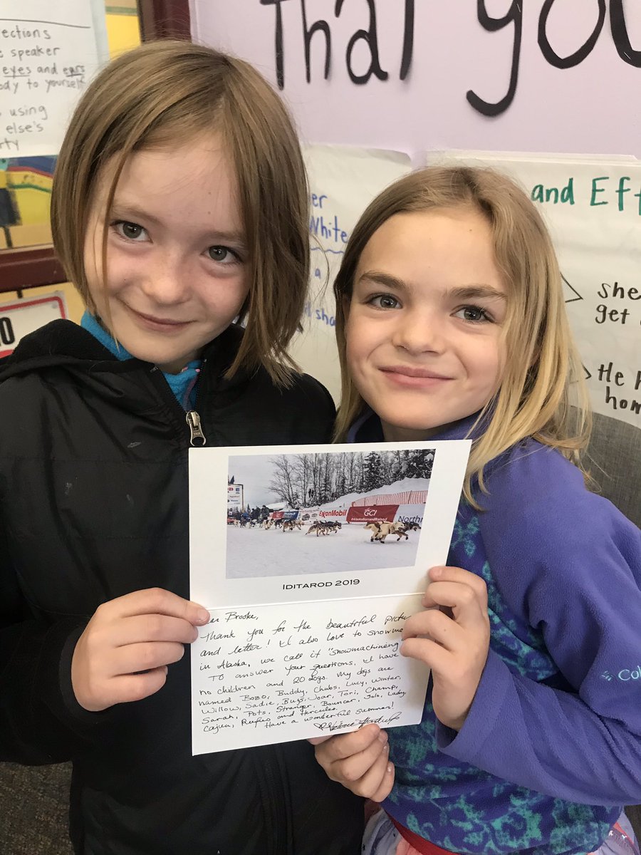 robinsonfrisco's tweet photo. Another musher letter arrived in the mail today, all the way from Alaska!  @FREprincipal https://t.co/DvmywTNcUF