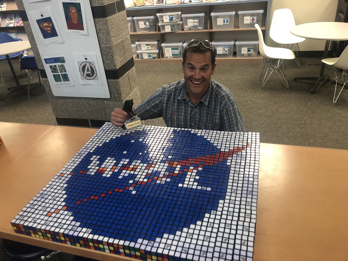lschachet's tweet photo. Pac-Man, RHCP, Colorado, & the WAVE student logo are some of the many patterns that kept students engaged and learning new skills this May #youcandothecube #webbermakes #rubiks #thewebberway https://t.co/YGtuMN0n3Y