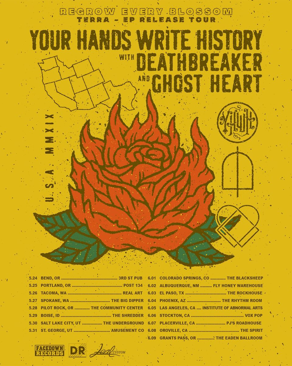 Tomorrow
<a href="/YHWHjams/">𝐘 𝐇 𝐖 𝐇</a>
<a href="/ghostheartwa/">Ghost Heart</a>

#deathbreaker #tour #leftcoasthardcore #regroweveryblossom #yourhandswritehistory #ghostheart #terra