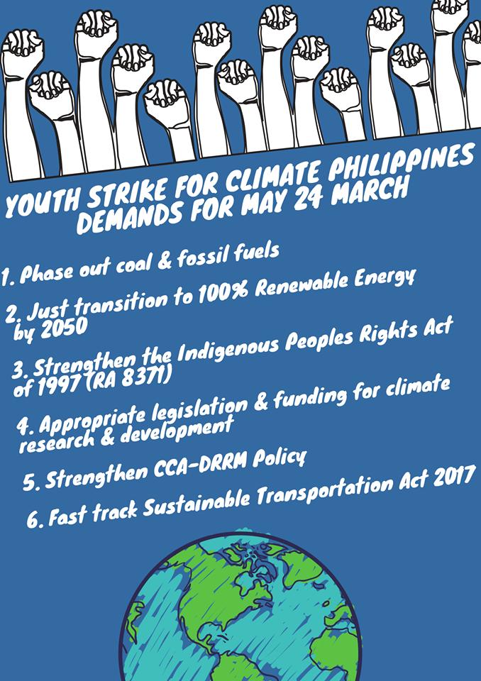 350_asia's tweet photo. .@Youth4ClimatePH is ready for today's nationwide strikes in the Philippines! Here are the national demands of the Filipino youth strikers to their government. #ClimateStrike #YouthStrike4Climate #FridaysForFurture https://t.co/f8X4hGoLnc