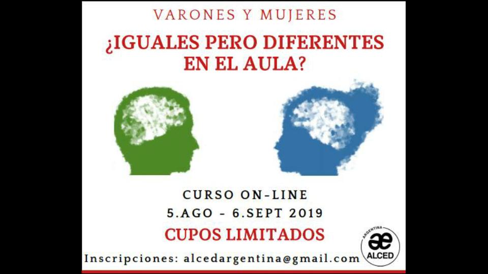 ❗Clases EFICIENTES❗
Cómo atender a las formas de aprender de chicas 👧 y chicos👦

💻Nuevo curso virtual!!!📱
CUPOS LIMITADOS!!

Inscribite en:
alcedargentina@gmail.com