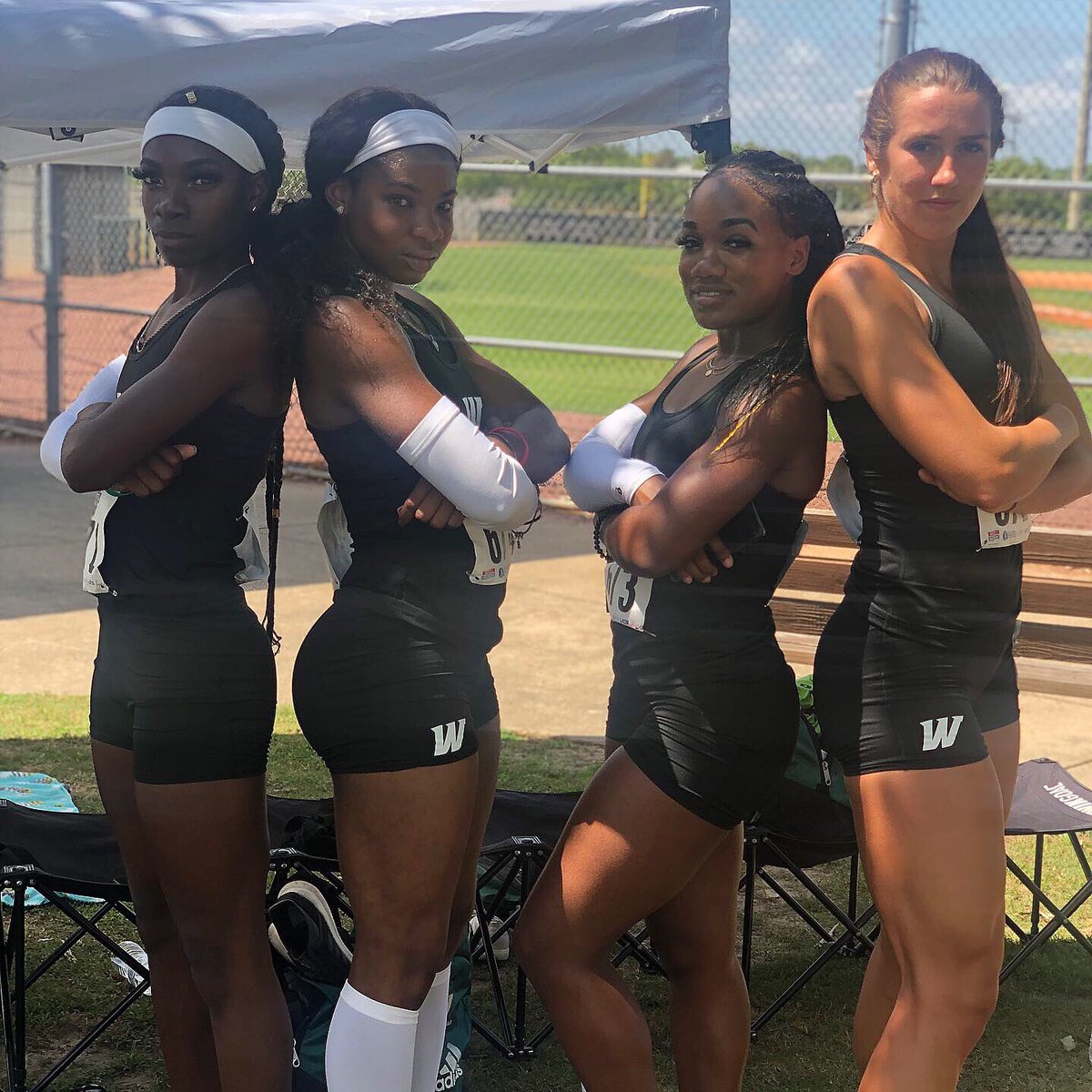 WebberTFXC's tweet photo. The women’s 4x100m relay team of Jade Hines, YaYa Borders, Keshara Atmore, and J’nai Taylor finish 20th in the NAIA National Track and Field Championship #webbertf https://t.co/zihsxk98Uo