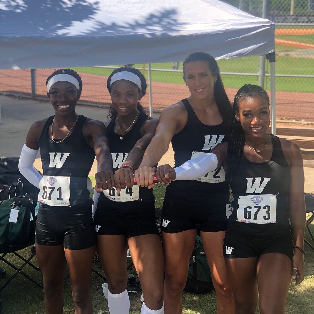 WebberTFXC's tweet photo. The women’s 4x100m relay team of Jade Hines, YaYa Borders, Keshara Atmore, and J’nai Taylor finish 20th in the NAIA National Track and Field Championship #webbertf https://t.co/zihsxk98Uo
