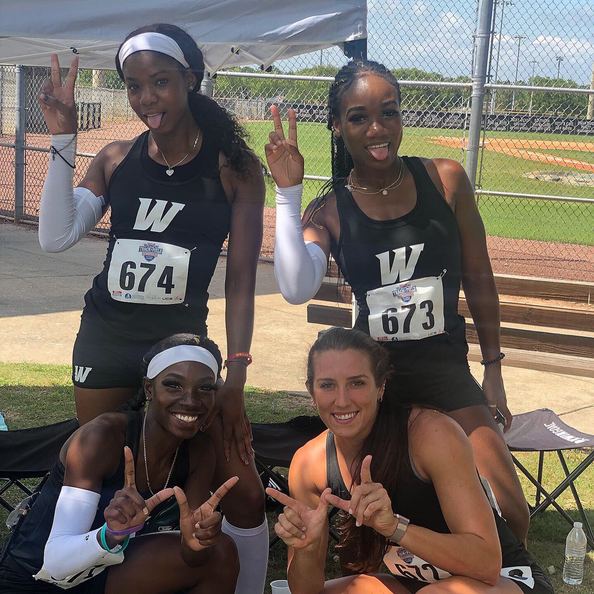 WebberTFXC's tweet photo. The women’s 4x100m relay team of Jade Hines, YaYa Borders, Keshara Atmore, and J’nai Taylor finish 20th in the NAIA National Track and Field Championship #webbertf https://t.co/zihsxk98Uo