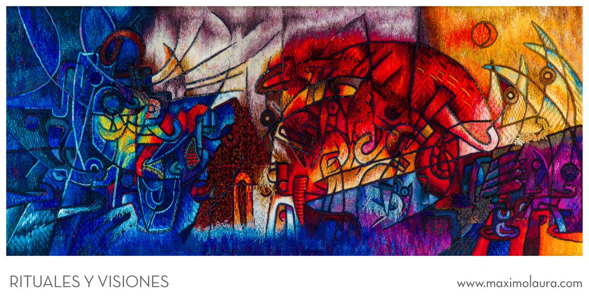 MaximoLaura's tweet image. De la serie "Rituales y Visiones" 
Mágico y colorido, una paleta de colores que conjugan armoniosamente.
maximolaura.com 
#Magic #colours #peru #tapestry #art #textil #andean #MaximoLaura #gallery #museum #shop #luxuri