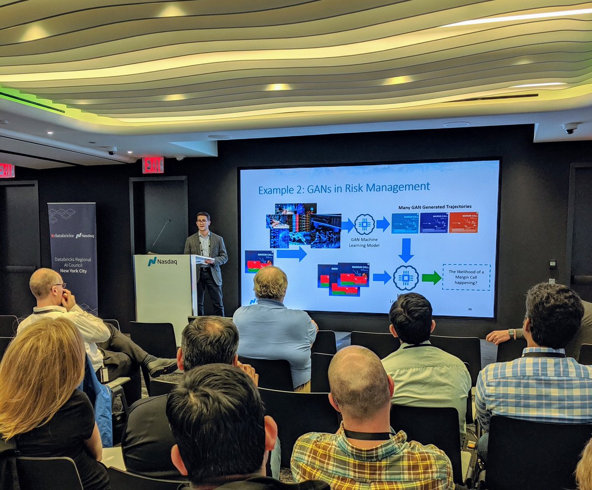 gary_Offbeat's tweet image. #Databricks NYC AI council. Generative adversarial NN applied to fintech and other use cases.