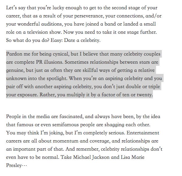 Simon Cowell on PR relationships in his autobiography - Fake/PR relationships are a "skillful way to get a relative unknown into the spotlight" Remember, Louis was always relegated to the back, the 'unknown' in One Direction.