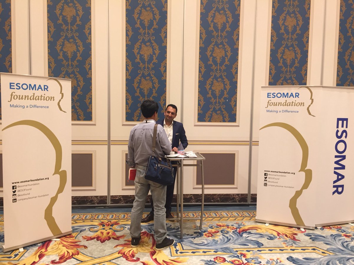raz1bond's tweet photo. Give back to your industry and join the initiatives! Learn more at the #ESOMAR Foundation space in front of the main stage! charity #mrx #NewMR https://t.co/DSHkhFxkv4