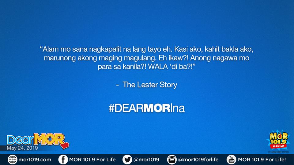 MORentPH's tweet photo. "Alam mo sana nagkapalit na lang tayo eh. Kasi ako, kahit bakla ako, marunong akong maging magulang. Eh ikaw?! Anong nagawa mo para sa kanila?! WALA ‘di ba?!"
- The Lester Story
#DearMORIna https://t.co/nb2Kd4V7tX