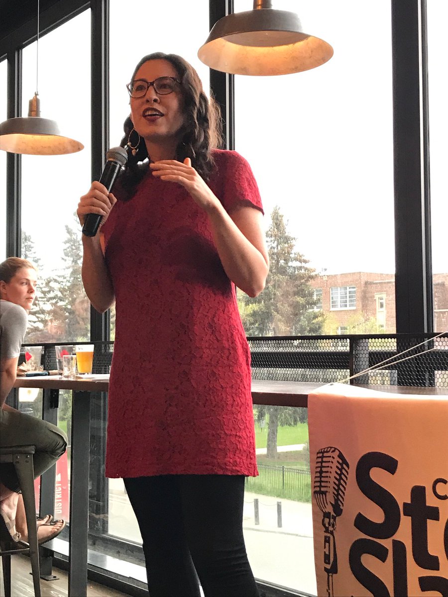 YYCStorySlam's tweet photo. Loved the slam tonight. Loved the stories. Congrats to our winners, Arvin &amp; Nadia. #PowerofStory #yycArts https://t.co/oPoCoO7WKl