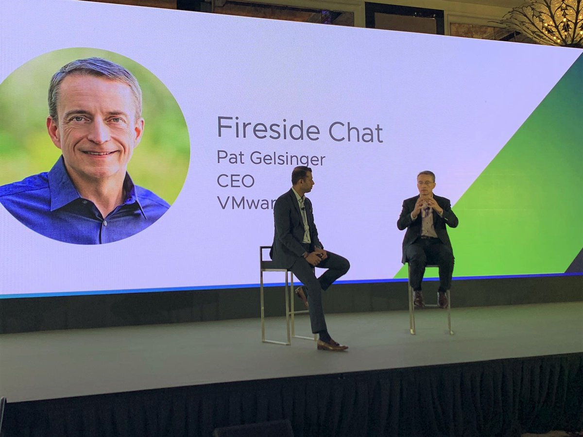 VMwareSG's tweet photo. “Tech is now at the center of the customer experience. With that, the role of the #CIO is now more critical as the driver of #DigitalTransformation.” - @PGelsinger, CEO of VMware at the closing Fireside Chat at #VMwareCIOForum 2019 https://t.co/4Pbn3Wpv4S
