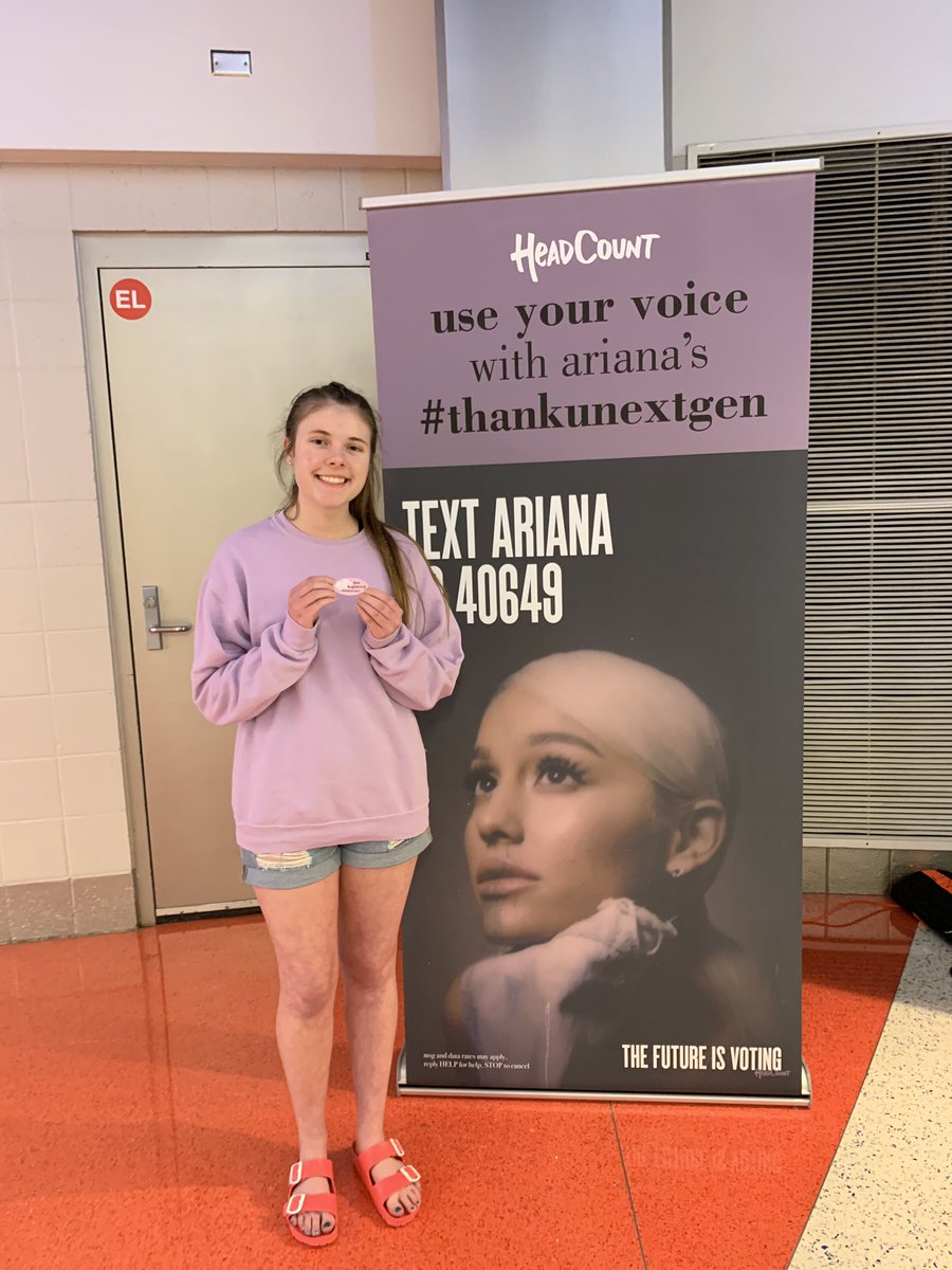 TacoBatson's tweet photo. I’ve been waiting since January 23rd to register to vote #thankyounextgen thank you @ArianaGrande for providing me with the opportunity to make this moment even more special than it already was💜💜 https://t.co/hOOPprPaIk