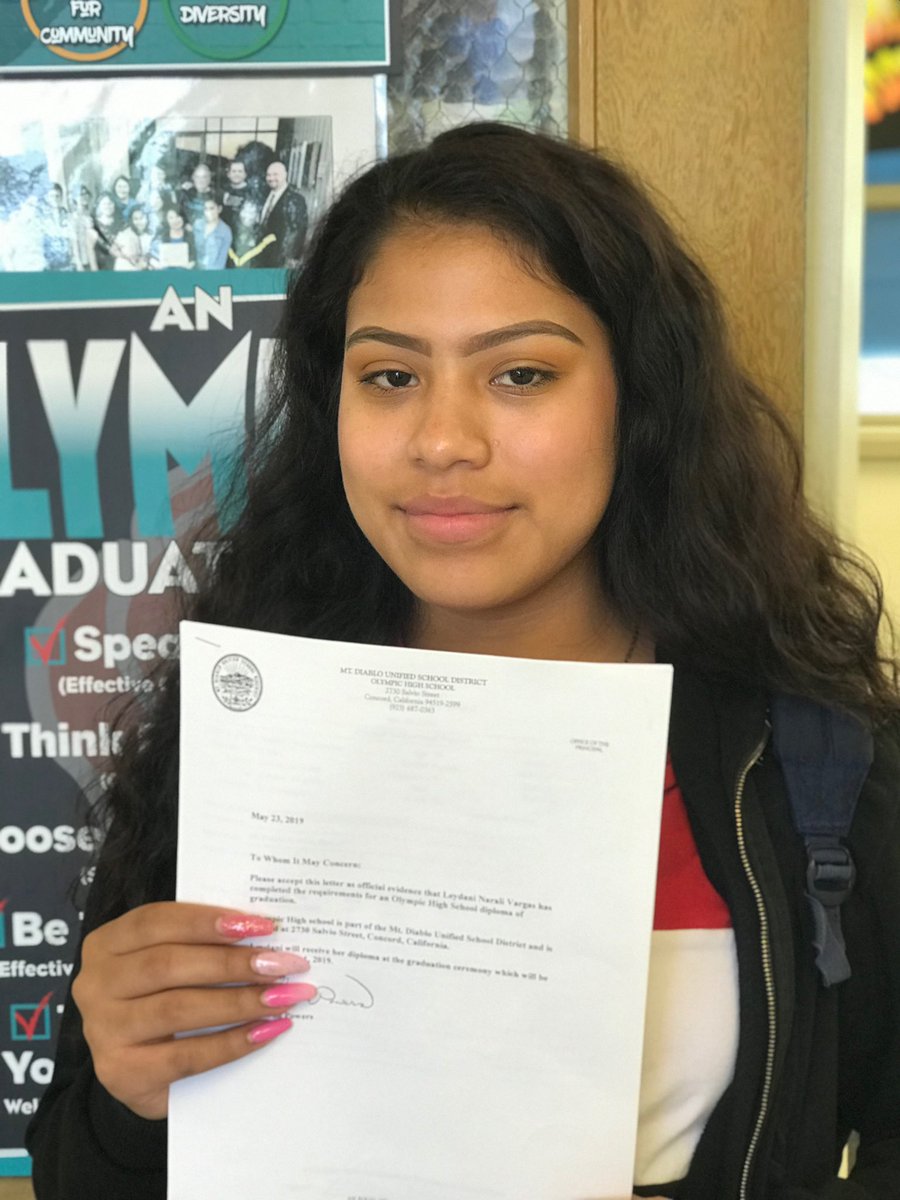 OlyMDUSD's tweet photo. More Olympic graduates to shout out! Congratulations Natalia and Leydani! You did it! Whooooo’s next? #teamoly #olypride #graduate #WhosNext #alted #modelcontinuation https://t.co/HEG34f309v