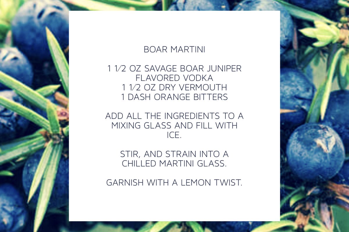 SavageBoarVodka's tweet photo. Our Juniper Flavored Vodka is available for purchase at our distillery....and this Martini would be a great addition to your weekend plans! https://t.co/3NL3QU9cEU