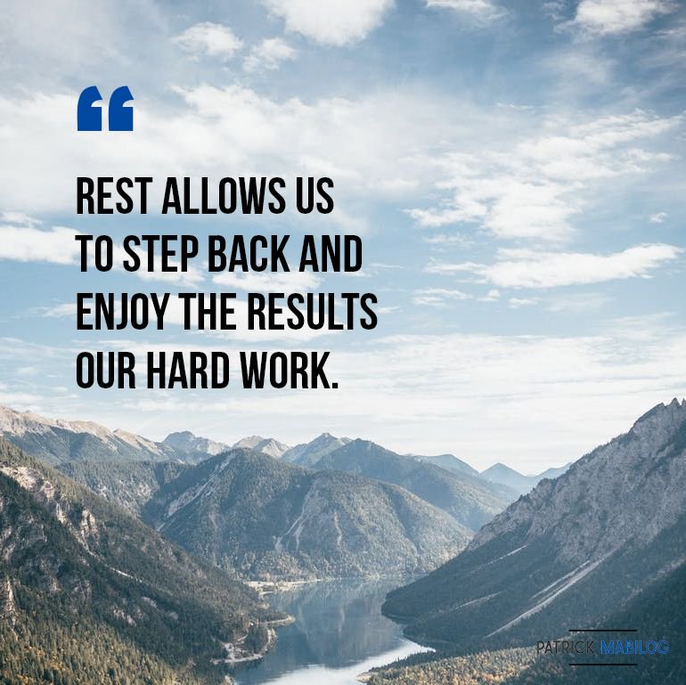 Patrickmabilog's tweet image. A thought to leave you with before the weekend: God rested on the seventh day of creation, not because He was tired, but because He wanted to enjoy all of creation. 

#SabbathRest #ConquerBurnout