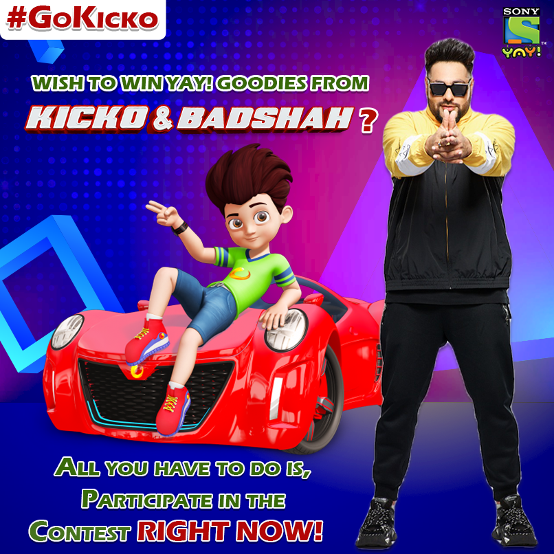 SonyYAY's tweet photo. 📢CONTEST ALERT:📢
Groove to the #GoKicko song of ‘Kicko and Super Speedo’ with @Its_Badshah and share your unique videos with us!
Send in your entries using #GoKicko and tag Sony YAY! on your entry.
T&Cs apply!
Go Kicko song: https://t.co/ppdI7wXKiq
#Contest #ContestAlert https://t.co/fWRNliKPY7