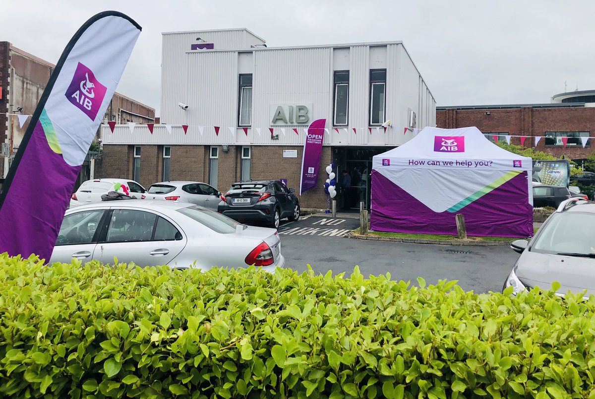 KennethDeery's tweet photo. The team @AIBIreland Tuam Rd, @Galwaybayfmnews and colleagues from across AIB Galway  are ready and waiting to hosts members of the public at our customer appreciation day today. Atlantic Drafters will provide lunch and Mr. Whippy will be onsite for the small and big kids! https://t.co/aQ7VOVGtSo
