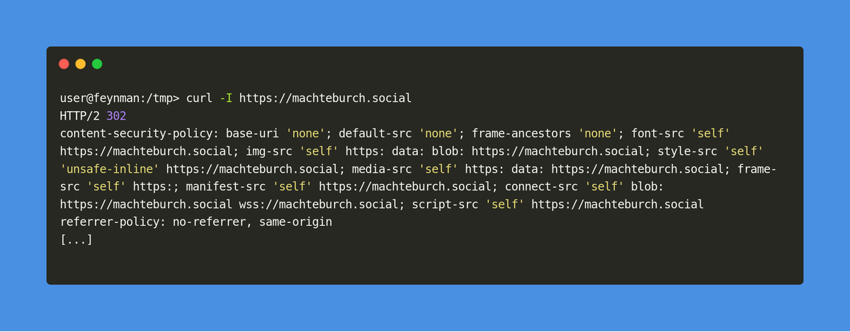 Kann mir das einer erklären? Man schaue auf den "Content-Security-Policy" header.
