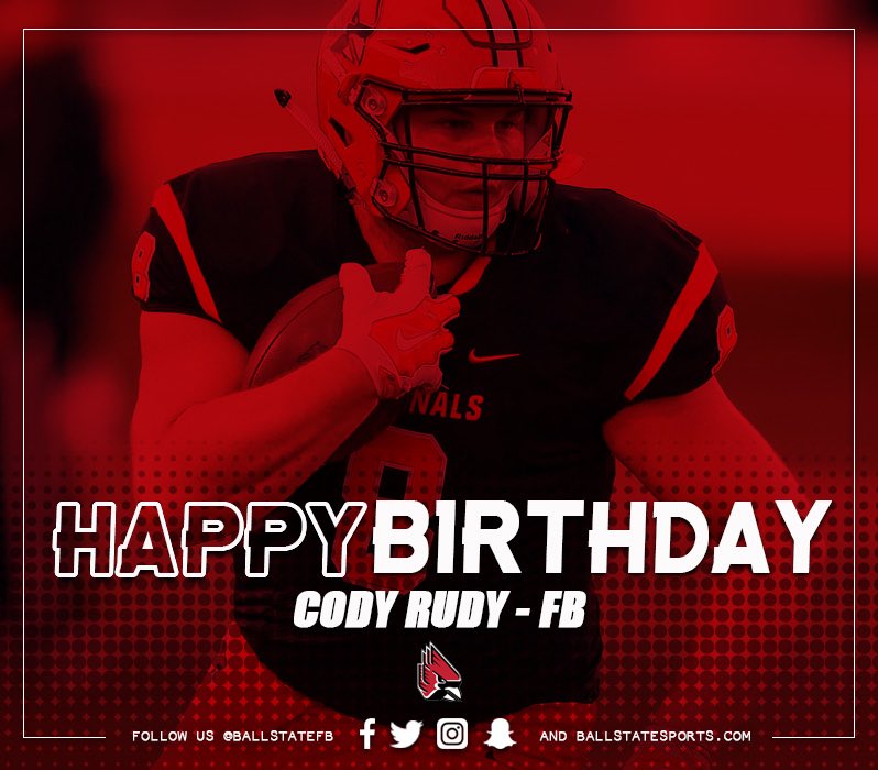 BallStateFB's tweet photo. Happy Birthday to RS-Junior FB, Cody Rudy (@codyrudy_)! https://t.co/VaHBKSa2Eg