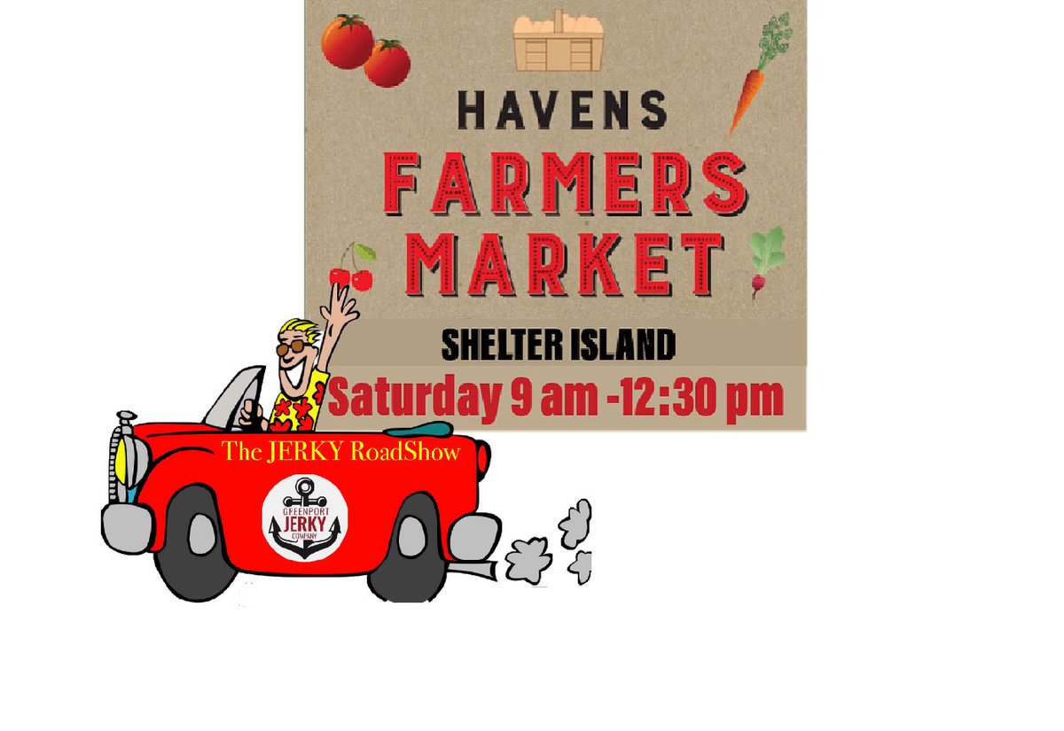 Greenportjerky's tweet photo. OPENING DAY of the @shelterislandhistoricalsociety #havensfarmersmarket is this Saturday May 25th #thejerkyroadshow will be set up and ready to go. #seeyouthere.
.
.
#farmersmarketseason #farmersmarket #shelterisland #eatlocal #buylocal #bornlocal #longisland #shelterislandny https://t.co/DfHNp6uCcA