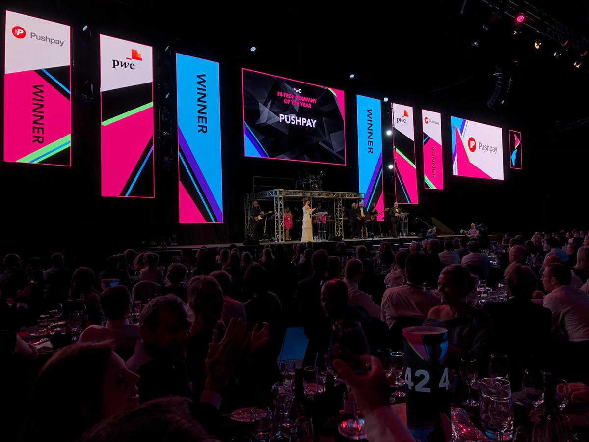 PwC_NZ's tweet photo. Congratulations to @pushpaytech - 2019 PwC Hi-Tech Company of the Year! #HTANZ https://t.co/AjSzsOSdpC