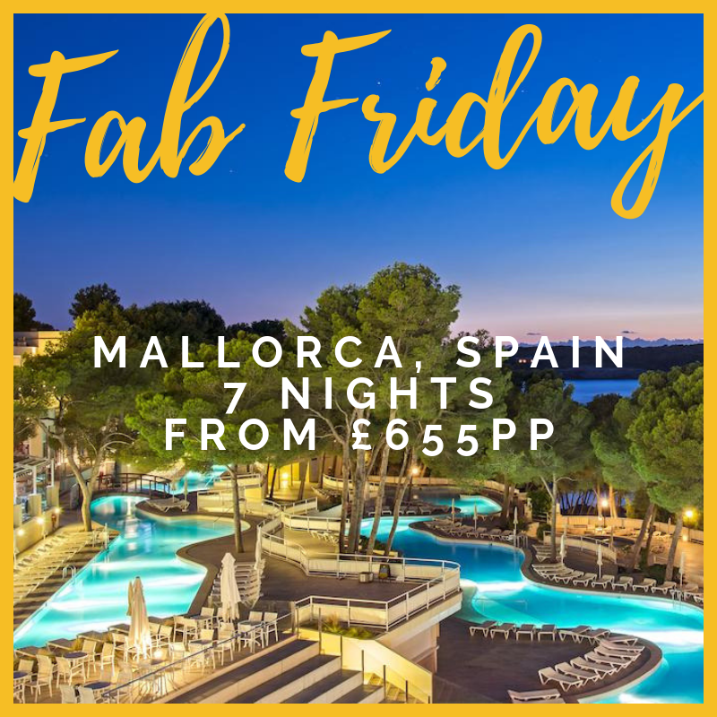 An all inclusive 7 night stay in Mallorca, Spain!? Take me there now! Starting from £655pp. 

Email - Holidays@suitcasetravel.co.uk for more details! #FabFriday #wheresyoursuitcase #suitcasetravel #traveltheworld #suitcaseinhand