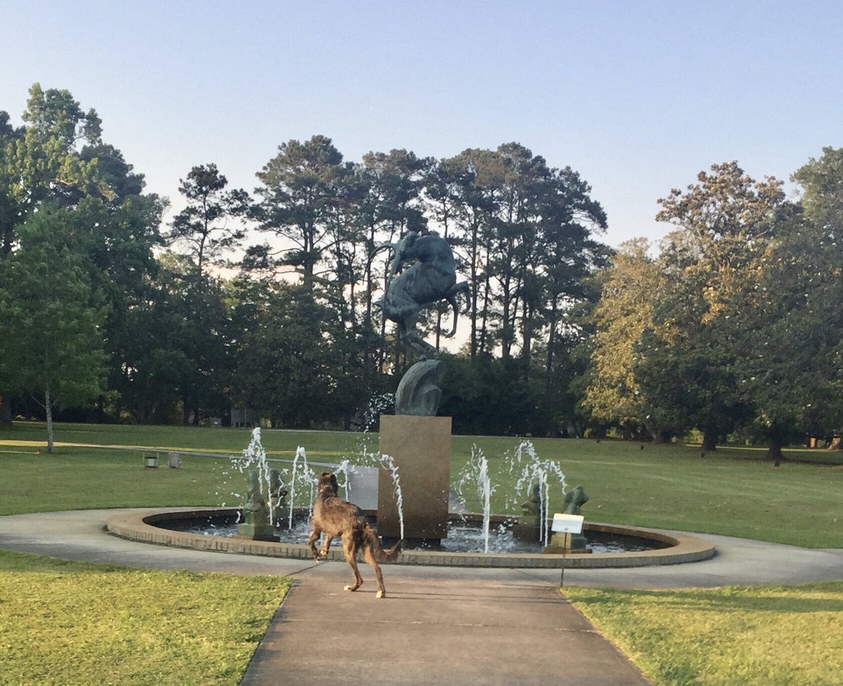 BGDeerhound's tweet image. Fridays and Marshall Frederick’s Gazelle fountain make me jump for joy! #arthound #sculpturegardens #brookgreengardens #jumpforjoy #Friyay #WeekendCountdown