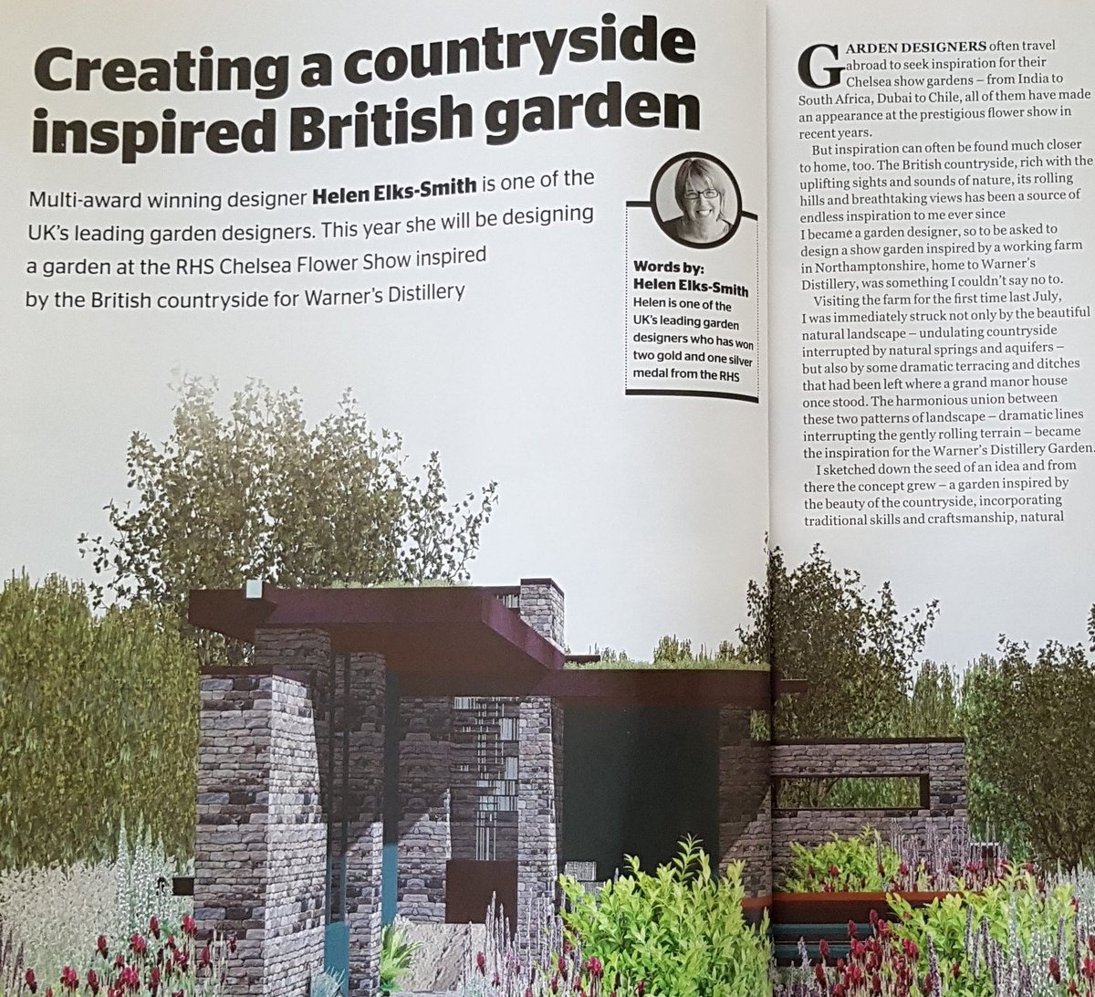 Out now! The article I wrote for <a href="/nfucountryside/">Countryside</a> magazine about how my #rhschelsea garden was inspired by the British countryside including tips on how to recreate the look in your own garden. <a href="/warnersgin/">Warner’s Distillery</a> @danriddleston <a href="/bowleswyer/">Bowles & Wyer</a> #gardendesign #britishcountryside
