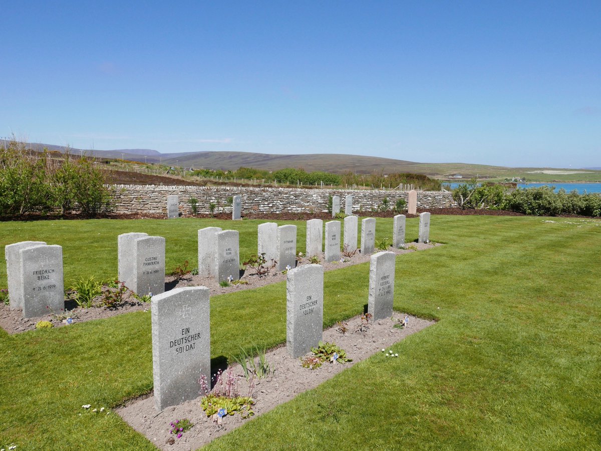 The German graves <a href="/CWGC/">Commonwealth War Graves</a> Lyness Royal Naval Cemetery, Orkney - photographed in June 2016. Sailors lost in the scuttling of Germany's #WW1 High Seas Fleet in Scapa Flow in June 1919 rest here, alongside Commonwealth dead of both world wars.