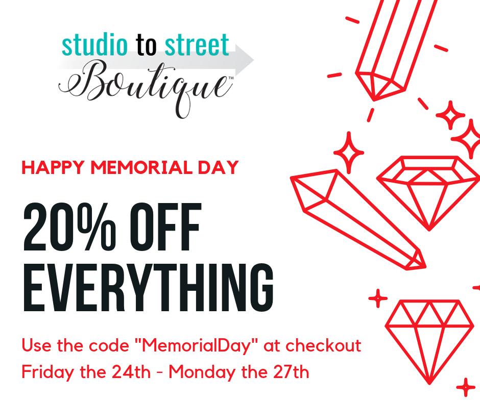studiotostreet's tweet image. Memorial day weekend is here and so are the SALES! Shop 20% off everything from new arrivals to clearance! Use the code "MemorialDay" at checkout, now through Monday! studiotostreetboutique.com