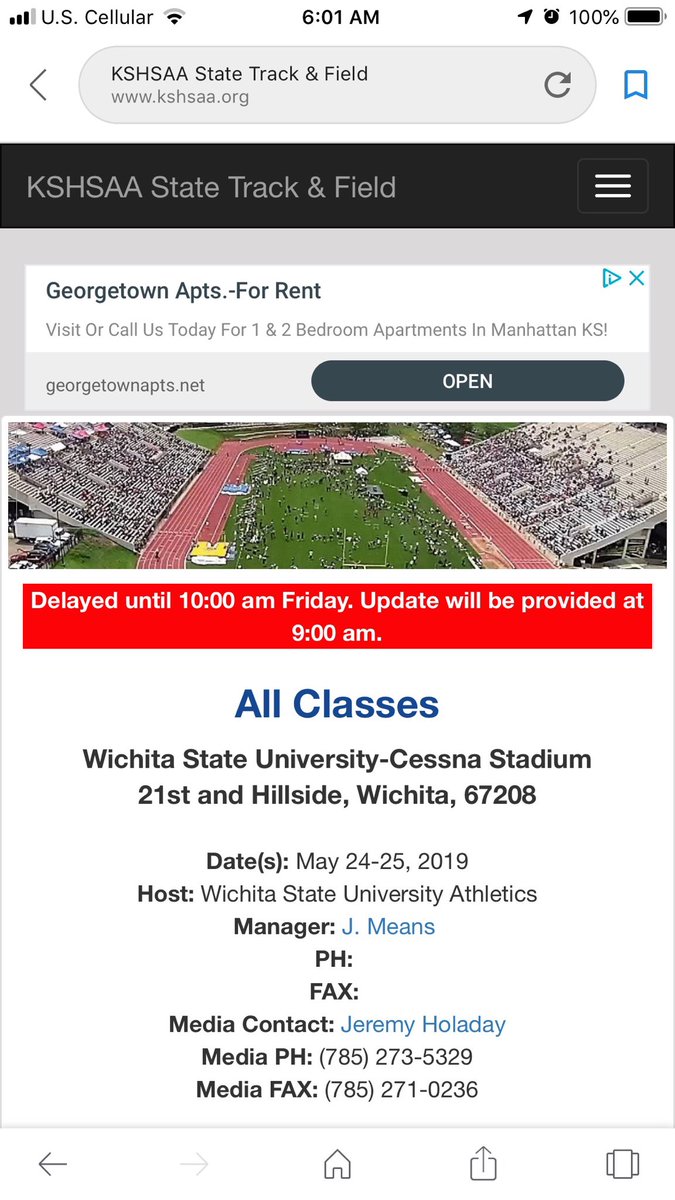 CGBravesTrack's tweet photo. From the ⁦@KSHSAA⁩ website for all our fans! Be safe traveling! ⁦@CGroveBraves⁩ https://t.co/d25HzBmuZU