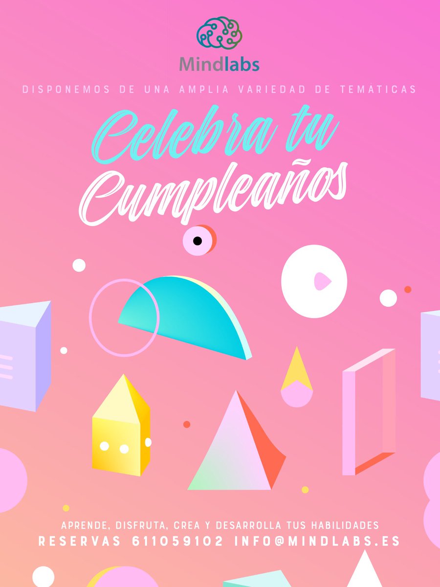 Robotix_Huelva's tweet photo. 🎂 CELEBRA TU CUMPLEAÑOS CON #MINDLABS 🎉🎊
Haz que tus hij@s disfruten de un cumple diferente con nosotr@s. Aprenden, crean y desarrollan sus habilidades... ¡Y se lo pasan genial! 😊

📍MindLabs (Calle La Fuente n.5)
Infórmate
☎ 611 059 102
📧info@mindlabs.es https://t.co/Y1QH4xN2Fb