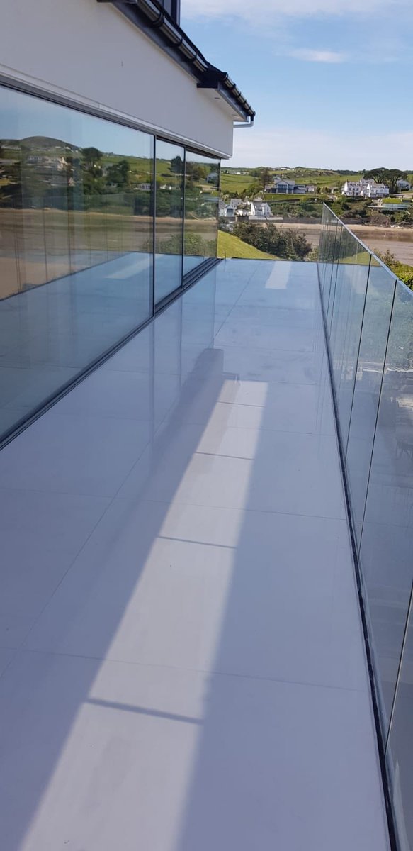 Stunning morning in Wales tiling this external area with 1200x1200 porcelain from <a href="/casaceramica/">Casa Ceramica</a> using <a href="/tilemasteradhes/">Tilemaster Adhesives</a>