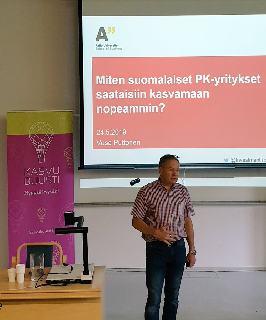 KristelSten's tweet photo. Tänään #innoforum eli Pirkanmaan yrityspalvelutoimijat koolla rahoitus-teeman ympärillä. Aalto-yliopiston professori Vesa Puttonen pohtii millä keinoin pk-yrityksiä saadaan kasvun polulle nopeammin.
#tepalvelut #Pirkanmaa #rahoitus #kasvubuusti @TEpalvelutPIR @PirkanmaanELY https://t.co/IoqYBrems1