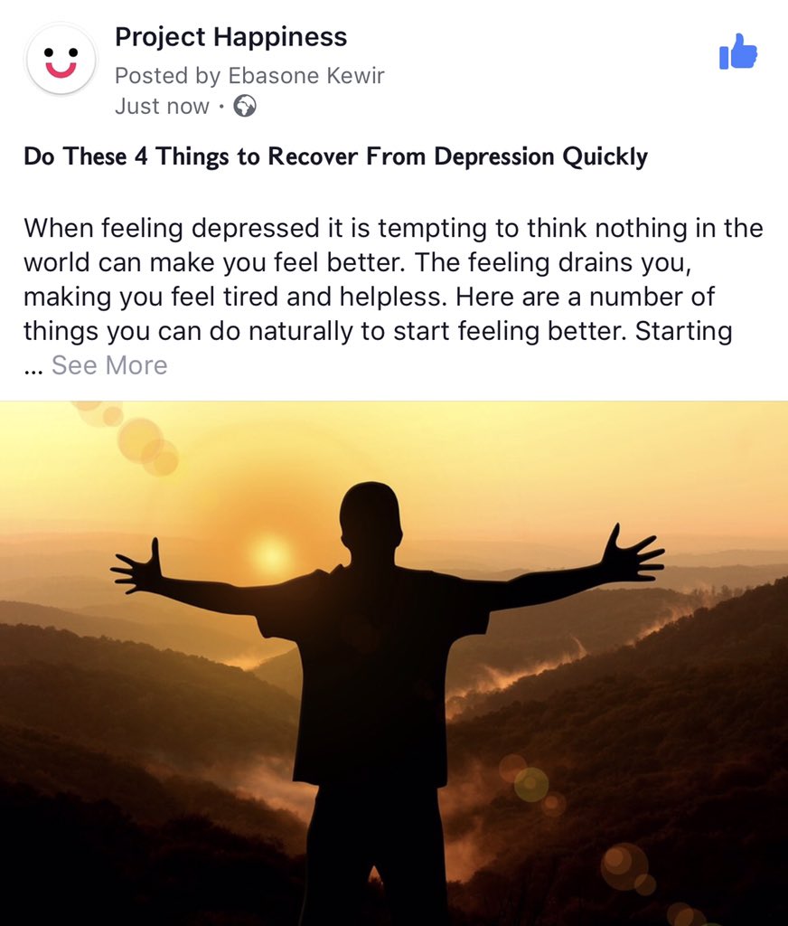 PHEndDepression's tweet photo. NEW POST: These simple tips might come in handy when depression tries to stay away your happiness. It’s a 2 min read that might save you. 

Cc @VanesPee 
https://t.co/PhTA7si1nY https://t.co/4lZJYMh8ij