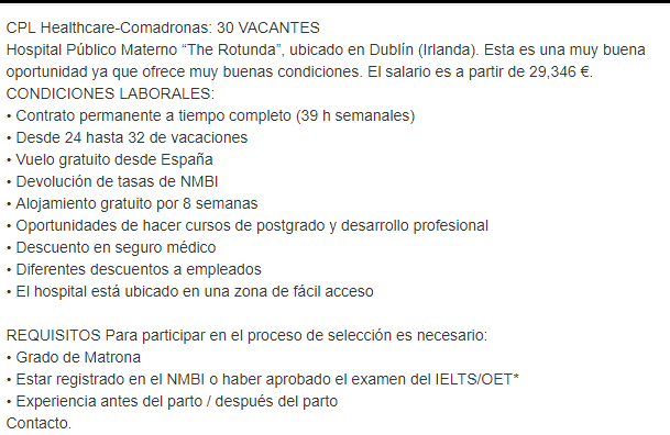 enelcurro's tweet photo. PL HEALTHCARE busca entre 24 y 32 COMADRON@S para Hospital Público. Contrato indefinido. Sueldo a partir de 29.346€. Alojamiento gratuito 2 meses
@empleoytrabajo @trabajoscom @trabajobcn #trabajosihay #enelcurro https://t.co/qf9TbGiUQu