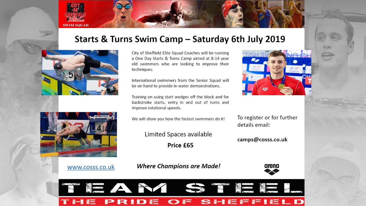 _TeamSteel's tweet image. Want to learn how the pros do their starts &amp;amp; turns. Then this is your opportunity to learn from Team Steel's very best swimmers and coaches on our 1 day camp. Make sure you check out our website cosss.co.uk for more information.
#Teamsteel #swimcamp #startsandturns