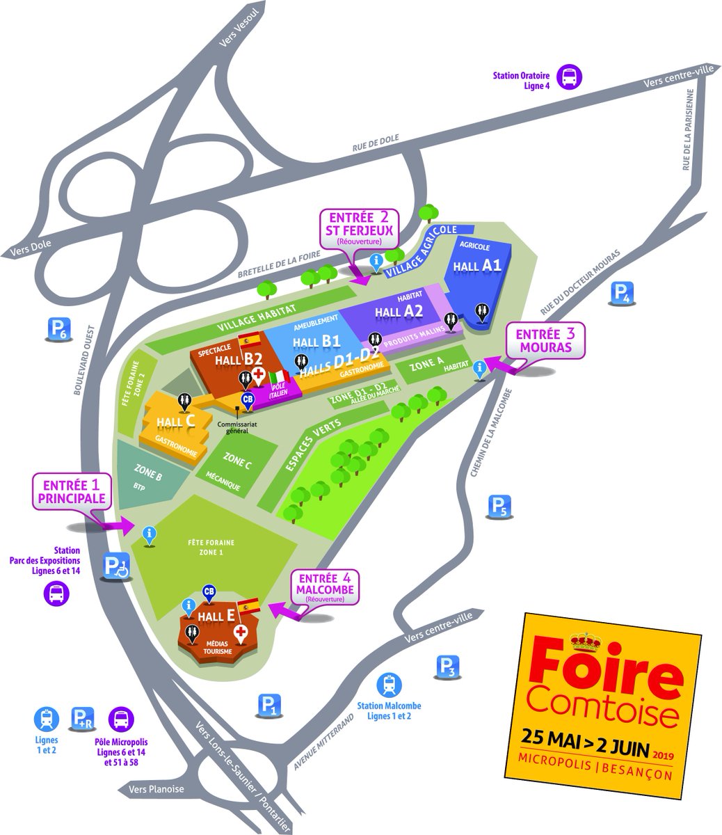 La Foire Comtoise c'est dès demain 10h et jusqu'au dimanche 2 juin !! 😍

Vous pourrez accéder par toutes les entrées ! Attention : les entrées St Ferjeux et Mouras ferment à partir de 21h en nocturne ! 

Tenez-vous prêt pour 9 jours de folie !
 
#FoireComtoise2019 #Besancon