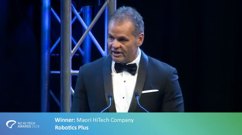 Robotics Plus <a href="/Robotics_Plus/">Robotics Plus</a> is the Māori Hi-Tech Company of the Year winner! So well deserved for their world class R&amp;D, community building and innovation Mana #HTANZ <a href="/Saunders1Steven/">Steve Saunders</a> Rukuhia te wāhi ngaro, hei maunga tātai whetū!