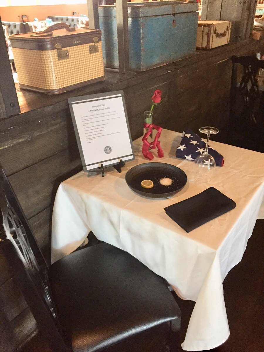 BlackwallAnnpMD's tweet photo. POW/MIA Honor Table. The most important seat in the house this #MemorialDayWeekend #wehonoryou https://t.co/CRLGlb7hGJ