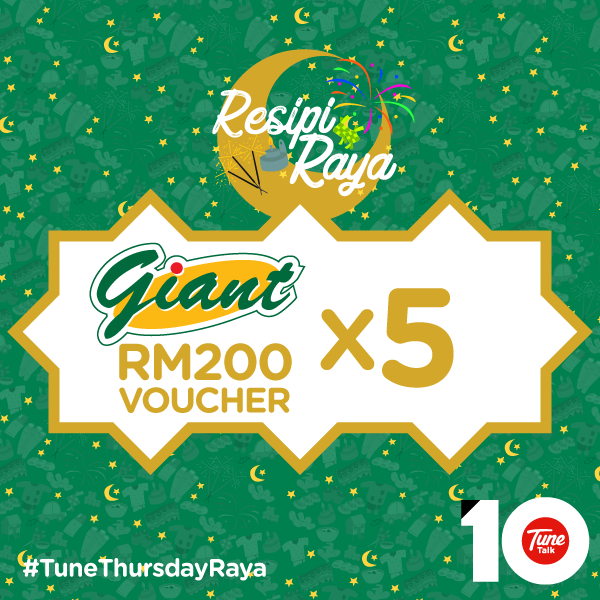 TuneTalk's tweet photo. Korang dah tengok video #ResipiRayaTuneTalk?

Minggu ni kami nak bagi voucher Giant bernilai RM200 kat siapa-siapa yg boleh jawab soalan-soalan berikut 🎉 #TuneThursdayRaya #TTxGiantRaya

1. Makanan apa yg viral dalam video #ResipiRayaTuneTalk?
2. Siapa yg melakonkan watak Mila? https://t.co/AMoq4tZM9A