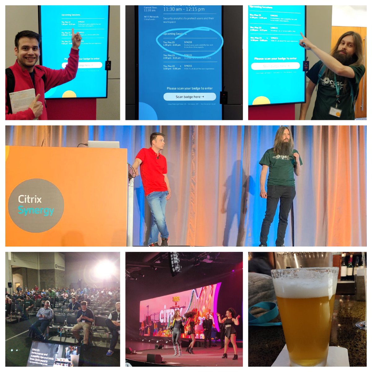 How cool! <a href="/eltjovg/">Eltjo van Gulik</a> en <a href="/Logitblog/">Ryan Ververs-Bijkerk</a> at #CitrixSynergy2019 presenting tips and tricks about performance VDI.